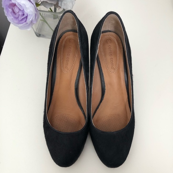 Black Calf Hair Block Heels - Picture 6 of 8